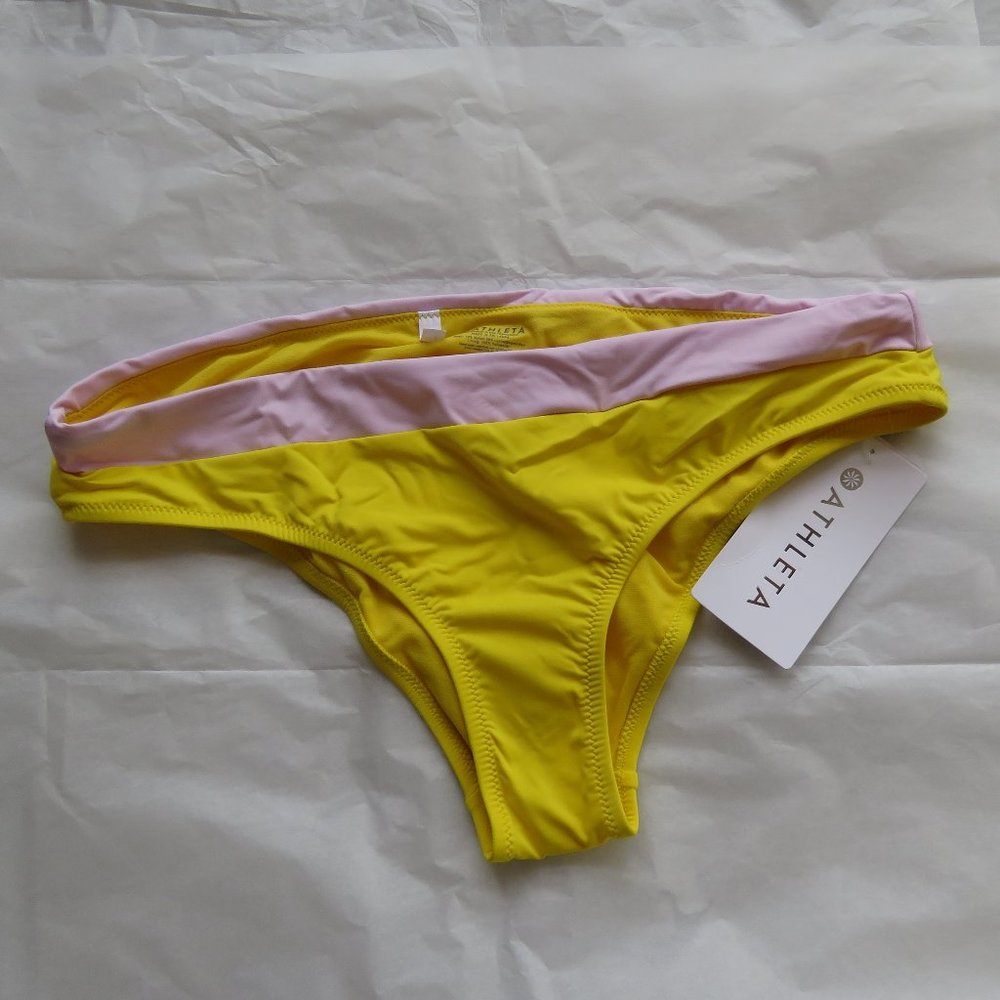 Athleta Chroma Cross Strap Bikini Bottom Yellow M